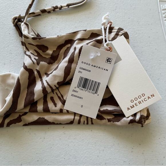 NWT Good American Zebra Bikini Swim Plus Size BBW Curvy Big Bust Top - Picture 5 of 7